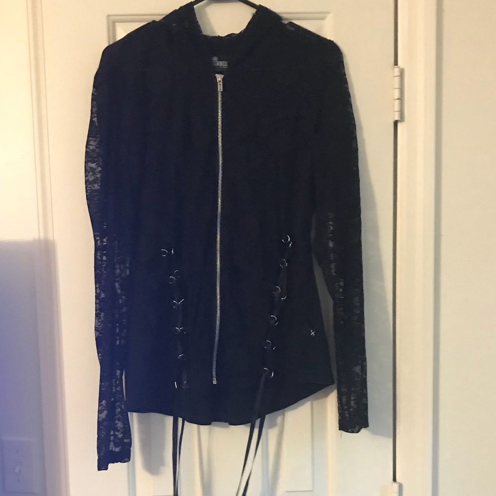 Royal Bones Black lace hoodie XL
